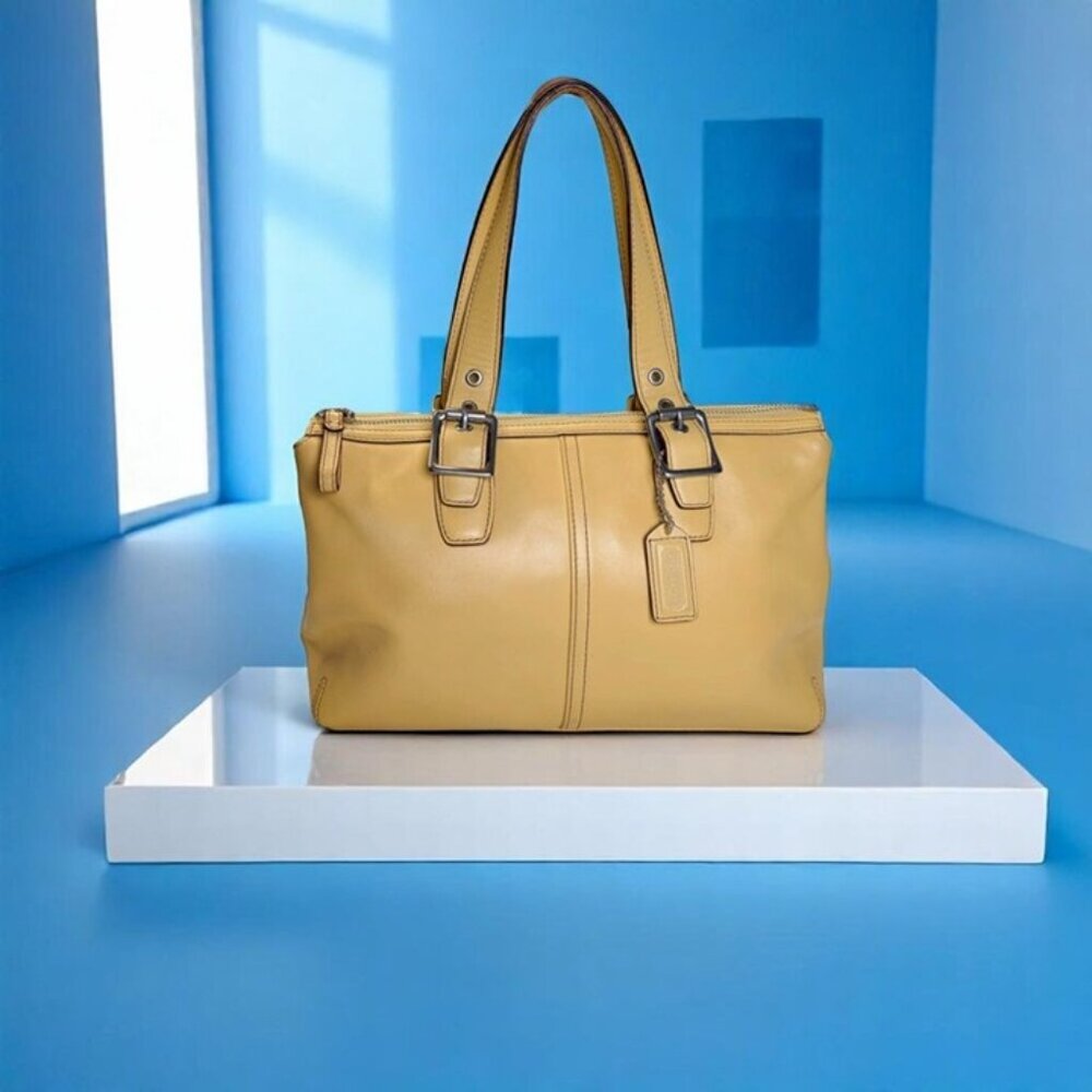Vintage Coach Hamptons Carryall Satchel yellow